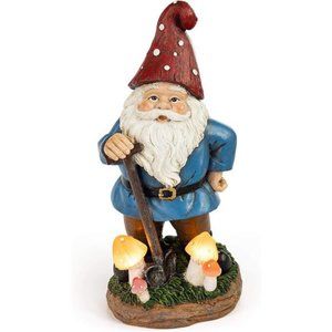 Mystic Mushroom Gnome Solar Powered LED Outdoor Decor Garden Light